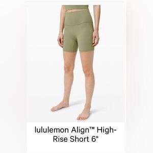 Lululemon Align High Rise Shorts 6”
